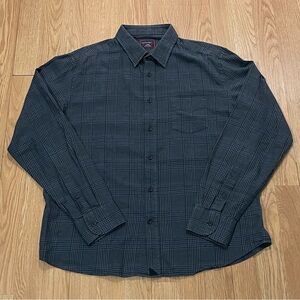 Untuckit  Mens Large Long Sleeve Button Down Shirt Gray Plaid Preppy Classic